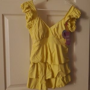 Womens swimsuit dress with short underneath